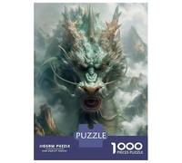 Hard Jigsaw Puzzle for Adults 1000 Pieces Ancient Green Dragon Puzzles for Adults Brain Teaser Game Analysis And Logic Gifts for Friends And Family 70x50cm/1000pcs