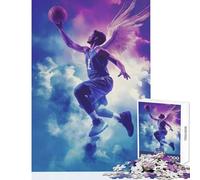 Hard Jigsaw Puzzle for Adults 1000 Pieces Angel Basketball Player Toy Wall Decor Art Work Gift Practical Game Artists' Collection, Fine Arts Size 38x26cm