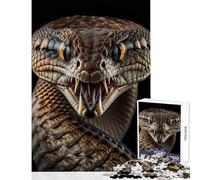Hard Jigsaw Puzzle for Adults 1000 Pieces Angry Snake Adult Jigsaw Puzzles Difficult Hard Educational Challenge Stress Reduction Gifts (50x75cm)