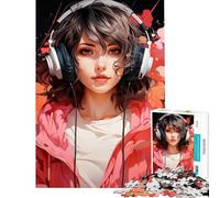 Hard Jigsaw Puzzle for Adults 1000 Pieces Anime Girl Ai Fun Activities at Home Difficult Challenge Toy Wall Decor for Age 14+ Game (38x52cm)