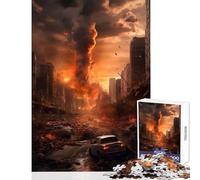 Hard Jigsaw Puzzle for Adults 1000 Pieces Apocalyptic Cityscape DIY Toys Gift Birthday Practical Game Artists' Collection, Fine Arts Size 38x26cm