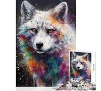 Hard Jigsaw Puzzle for Adults 1000 Pieces Arctic Fox Painting Jigsaw Puzzles 1000 Relax Games Great Gifts And Toys Tough Challenge (50x75cm)