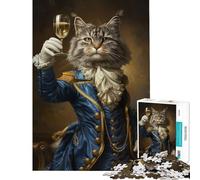Hard Jigsaw Puzzle for Adults 1000 Pieces Aristocrat Cat French Style Difficult And Challenge Staycation Kill Time Impossible Game for 14+ Puzzle Game Offered (38x52cm)