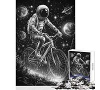 Hard Jigsaw Puzzle for Adults 1000 Pieces Astronaut Biking in Space 1000 Jigsaw Puzzle Relax Games Gifts For Birthdays Family Activities (38x26cm)