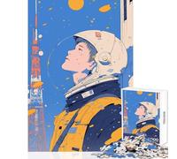 Hard Jigsaw Puzzle for Adults 1000 Pieces Astronaut Gazing Up Educational Toy Great Gift for Games Educational Games Artists' Collection, Fine Arts Size 38x52cm