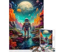 Hard Jigsaw Puzzle for Adults 1000 Pieces Astronaut Space Is Wild Educational Games Difficult Hard Toy Wall Decor Artists' Collection, Fine Arts (50x75cm)