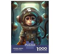 Hard Jigsaw Puzzle for Adults 1000 Pieces Astronaut Space Monkey Ape Puzzles for Adults Brain Teaser Game Analysis And Logic Gifts for Friends And Family 52x38cm/1000pcs