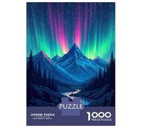 Hard Jigsaw Puzzle for Adults 1000 Pieces Aurora Borealis Mountain Scene-2 Jigsaw Puzzle Toy Wall Decor Analysis And Logic Gifts for Friends And Family 38x26cm/1000pcs