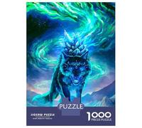 Hard Jigsaw Puzzle for Adults 1000 Pieces Aurora Ice Wolf Jigsaw Brain Teaser Game Analysis And Logic Great Gift for Gaming 70x50cm/1000pcs