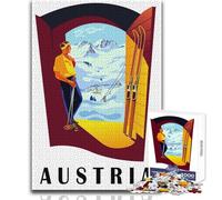 Hard Jigsaw Puzzle for Adults 1000 Pieces Austria Ski at Doorstep Practical Game Perfect Decoration Anti-Stress Toys Size 50x75cm