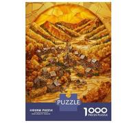 Hard Jigsaw Puzzle for Adults 1000 Pieces Autumn Mosaic Village Jigsaw Brain Teaser Game Analysis And Logic Great Gift for Gaming 52x38cm/1000pcs