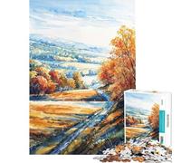 Hard Jigsaw Puzzle for Adults 1000 Pieces Autumn Pathway Jigsaw for Adults DIY Toys But Fun And Humorous Great Gifts for Gaming (Size 38x52cm)