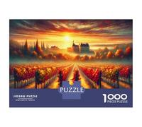 Hard Jigsaw Puzzle for Adults 1000 Pieces Autumn Vineyard Sunset Landscape Adult Jigsaw Puzzle Relax Games Enhance Memory Educational Challenge 52x38cm/1000pcs