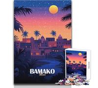 Hard Jigsaw Puzzle for Adults 1000 Pieces Bamako, Mali Travel Poster Practical Game Perfect Decoration Anti-Stress Toys Size 38x52cm