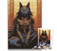 Hard Jigsaw Puzzle for Adults 1000 Pieces Bastet Egyptian Goddess Soothing Quiet Time Enjoyment Strict Precision Standard Play Toy Size 50x75cm