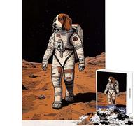 Hard Jigsaw Puzzle for Adults 1000 Pieces Beagle Astronaut On Mars Toy Wall Decor Art Work Gift Practical Game Artists' Collection, Fine Arts Size 38x52cm