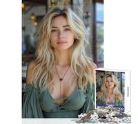 Hard Jigsaw Puzzle for Adults 1000 Pieces Beautiful Young Woman Educational Toy Art Work Gift for Educational Game Every Piece Is Unique - Size 38x52cm