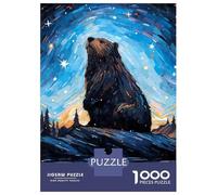 Hard Jigsaw Puzzle for Adults 1000 Pieces Beaver Bober Starry Night Puzzles for Adults Brain Teaser Game Analysis And Logic Gifts for Friends And Family 52x38cm/1000pcs