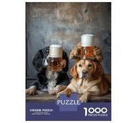 Hard Jigsaw Puzzle for Adults 1000 Pieces Beer Buddies Canine Cheers Jigsaw Anti-Stress Toys But Fun And Humorous Educational Challenge 52x38cm/1000pcs