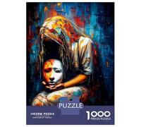 Hard Jigsaw Puzzle for Adults 1000 Pieces Behind The Mask - Abstract Expressionism Adult Jigsaw Puzzle Relax Games Enhance Memory Educational Challenge 52x38cm/1000pcs