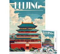 Hard Jigsaw Puzzle for Adults 1000 Pieces Beijing Splendor DIY Toys Gift Birthday Practical Game Artists' Collection, Fine Arts Size 38x26cm
