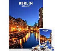 Hard Jigsaw Puzzle for Adults 1000 Pieces Berlin City Toy Wall Decor Gift Birthday for Educational Game Every Piece Is Unique - Size 38x26cm