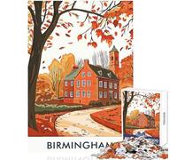 Hard Jigsaw Puzzle for Adults 1000 Pieces Birmingham Autumn Landscape Relax Games Learning Educational Anti-Stress Toys Fun at Home Activities, (38x26cm)
