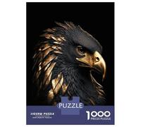 Hard Jigsaw Puzzle for Adults 1000 Pieces Black And Gold Eagle Jigsaw Anti-Stress Toys Analysis And Logic Birthday Present, Gifts, 38x26cm/1000pcs
