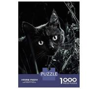 Hard Jigsaw Puzzle for Adults 1000 Pieces Black Cat in Shadows Adult Puzzles Relax Games Enhance Memory Great Gift for Gaming 52x38cm/1000pcs