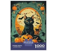 Hard Jigsaw Puzzle for Adults 1000 Pieces Black Cat Vintage Puzzles for Adults DIY Toys Improve Memory Birthday Present, Gifts, 38x26cm/1000pcs