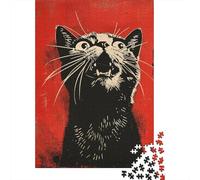 Hard Jigsaw Puzzle for Adults 1000 Pieces Black Cat Wall Art Print-2 Jigsaw Puzzle Anti-Stress Toys Precision Cutting Great Gift for Gaming 38x26cm/1000pcs
