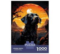 Hard Jigsaw Puzzle for Adults 1000 Pieces Black Labrador Retriever Wall Art Print Jigsaw Puzzle Toy Wall Decor Analysis And Logic Gifts for Friends And Family 38x26cm/1000pcs