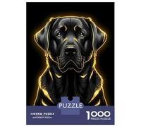 Hard Jigsaw Puzzle for Adults 1000 Pieces Black Labrador with Golden Highlights Jigsaw for Adults Hands-on Game Wall Art Birthday Present, Gifts, 70x50cm/1000pcs