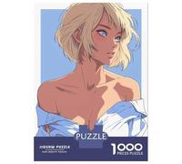 Hard Jigsaw Puzzle for Adults 1000 Pieces Blonde Anime Girl WAIFU Puzzle for Adults Hands-on Game Difficult Hard Birthday Present, Gifts, 70x50cm/1000pcs