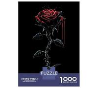 Hard Jigsaw Puzzle for Adults 1000 Pieces Blood Rose with Chain Adult Jigsaw Relaxing Games Difficult Hard Educational Challenge 52x38cm/1000pcs