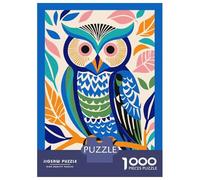 Hard Jigsaw Puzzle for Adults 1000 Pieces Blue Wild Cute Owl Puzzle for Adults Hands-on Game Difficult Hard Birthday Present, Gifts, 52x38cm/1000pcs