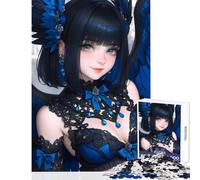 Hard Jigsaw Puzzle for Adults 1000 Pieces Blue-Winged Anime Girl DIY Toys Gift Birthday Practical Game Artists' Collection, Fine Arts Size 38x26cm