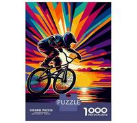 Hard Jigsaw Puzzle for Adults 1000 Pieces BMX Sunset Wpap Pop Art Puzzles for Adults DIY Toys Improve Memory Birthday Present, Gifts, 70x50cm/1000pcs