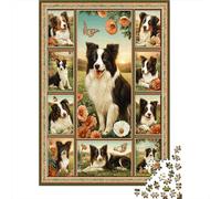 Hard Jigsaw Puzzle for Adults 1000 Pieces Border Collie Art Print Adult Jigsaw Relaxing Games Difficult Hard Educational Challenge 38x26cm/1000pcs