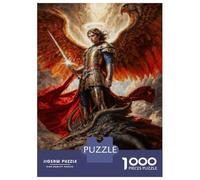 Hard Jigsaw Puzzle for Adults 1000 Pieces Breaker of Chains, Binder of Demons Archangel Michael Puzzles for Adults DIY Toys Improve Memory Birthday Present, Gifts, 38x26cm/1000pcs