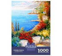 Hard Jigsaw Puzzle for Adults 1000 Pieces Bright Day by The Sea Teenager Puzzles Hands-on Game Staycation Kill Time Great Gift for Gaming 38x26cm/1000pcs