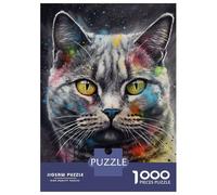 Hard Jigsaw Puzzle for Adults 1000 Pieces British Shorthair Painting Teenager Puzzles Hands-on Game Staycation Kill Time Great Gift for Gaming 52x38cm/1000pcs