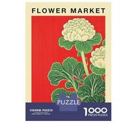 Hard Jigsaw Puzzle for Adults 1000 Pieces Brussels Flower Market Poster Puzzles for Adults Brain Teaser Game Analysis And Logic Gifts for Friends And Family 52x38cm/1000pcs