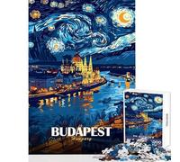 Hard Jigsaw Puzzle for Adults 1000 Pieces Budapest Hungary Starry Night Art Educational Games Difficult Hard Toy Wall Decor Artists' Collection, Fine Arts (50x75cm)