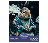 Hard Jigsaw Puzzle for Adults 1000 Pieces Bunny Kimono Puzzles for Adults Family Games Pattern Assembly Challenging To Complete 52x38cm/1000pcs