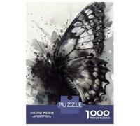 Hard Jigsaw Puzzle for Adults 1000 Pieces Butterfly Black Ink Art Jigsaw Brain Teaser Game Analysis And Logic Great Gift for Gaming 52x38cm/1000pcs