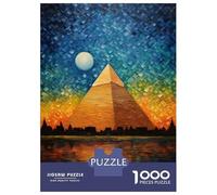 Hard Jigsaw Puzzle for Adults 1000 Pieces Cairo Pyramids Art Adult Puzzles Relax Games Enhance Memory Great Gift for Gaming 52x38cm/1000pcs