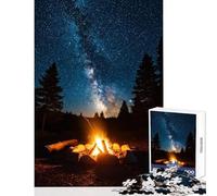 Hard Jigsaw Puzzle for Adults 1000 Pieces Campfire Under The Milky Way 1000 Piece Jigsaw Toy Wall Decor Gifts For Birthdays Birthday Present (38x52cm)