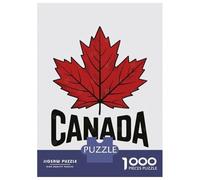 Hard Jigsaw Puzzle for Adults 1000 Pieces Canada Maple Leaf Illustration Adult Puzzles Hands-on Game Home Decoration Educational Challenge 52x38cm/1000pcs