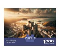 Hard Jigsaw Puzzle for Adults 1000 Pieces Castle on A Hillside Jigsaw for Adults Relax Games Difficult Challenge Birthday Present, Gifts, 52x38cm/1000pcs
